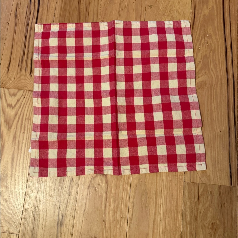 Red and Tan Checkered Cloth